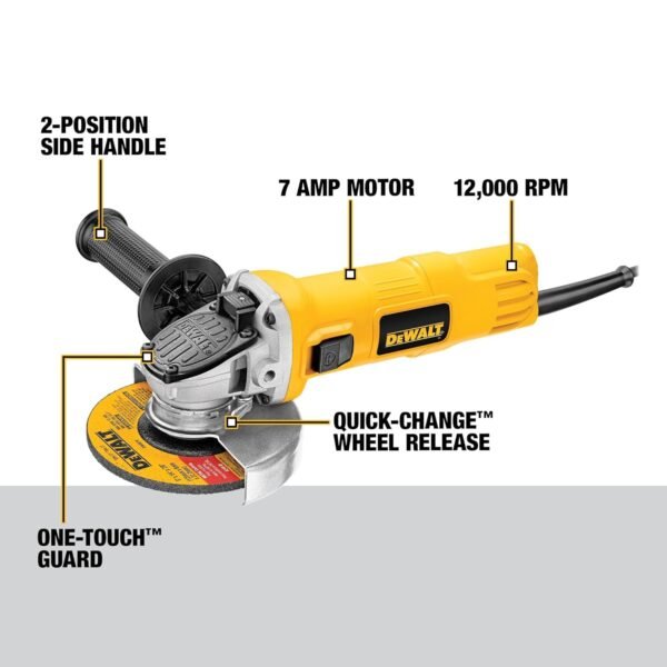 DEWALT Small Angle Grinder DWE4011 Review Powerful 7 Amp Motor and One-Touch Guard DEWALT Small Angle Grinder DWE4011 Review Powerful 7 Amp Motor and One-Touch Guard