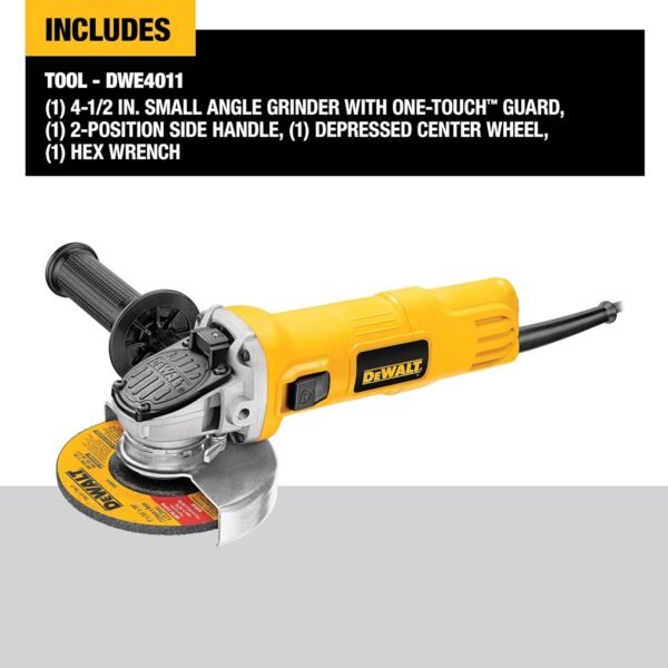 DEWALT Small Angle Grinder DWE4011 Review Powerful 7 Amp Motor and One-Touch Guard DEWALT Small Angle Grinder DWE4011 Review Powerful 7 Amp Motor and One-Touch Guard